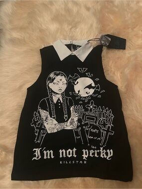 Killstar Black Perry Collar Vest Tank Top